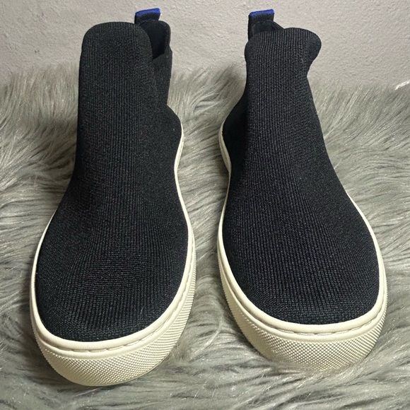 Rothy's The Chelsea Boot Knit Black High Top Knit Pull On Sneaker Size 8 - Picture 5 of 9